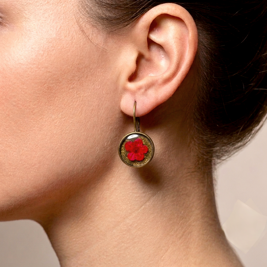 Ruby Leverback Orb Earrings
