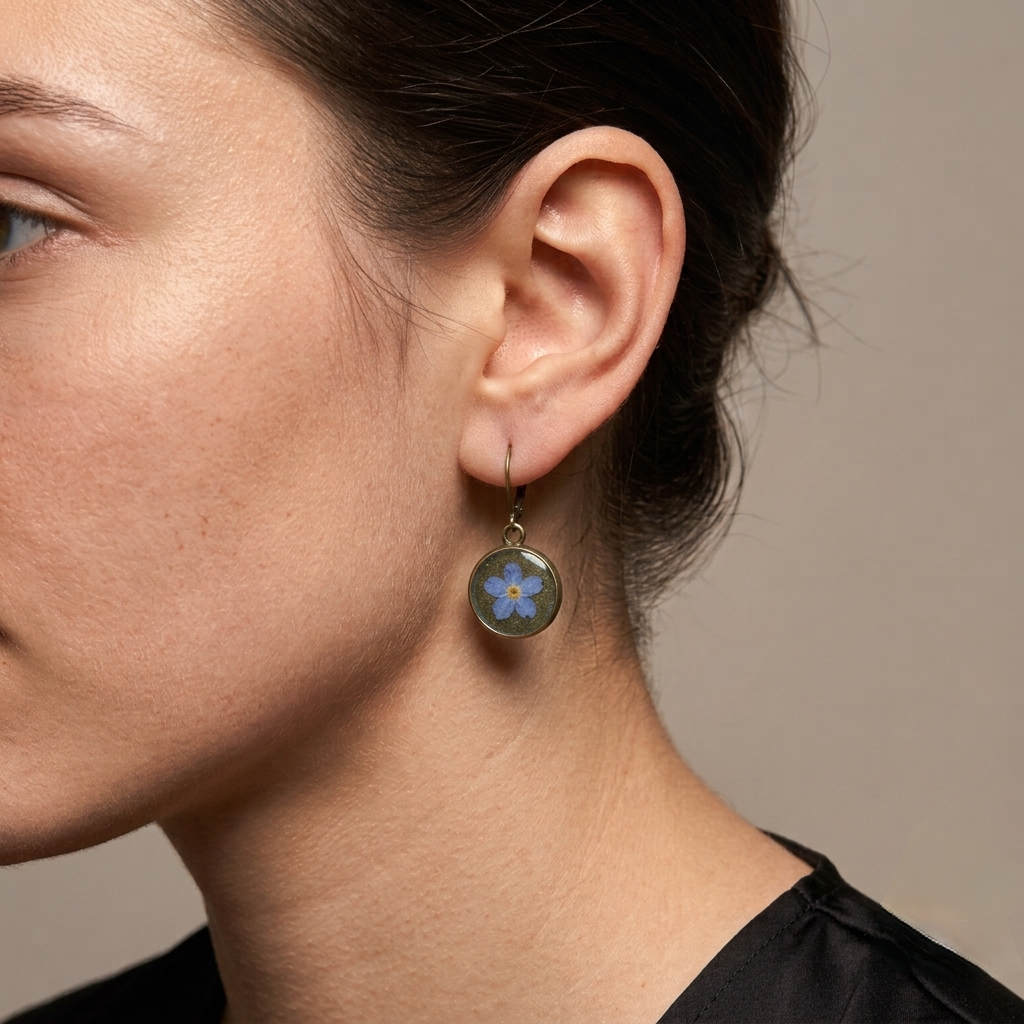 Forget - Me - Not Orb Earrings