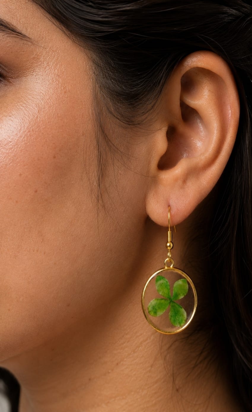 Emerald Charm Hydrangea Earrings