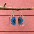 Blue Flora Geometric Earrings