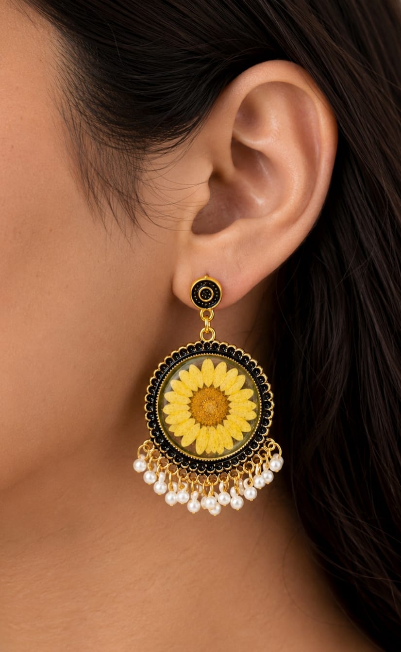 Solora Pearl Resin Chandbalis