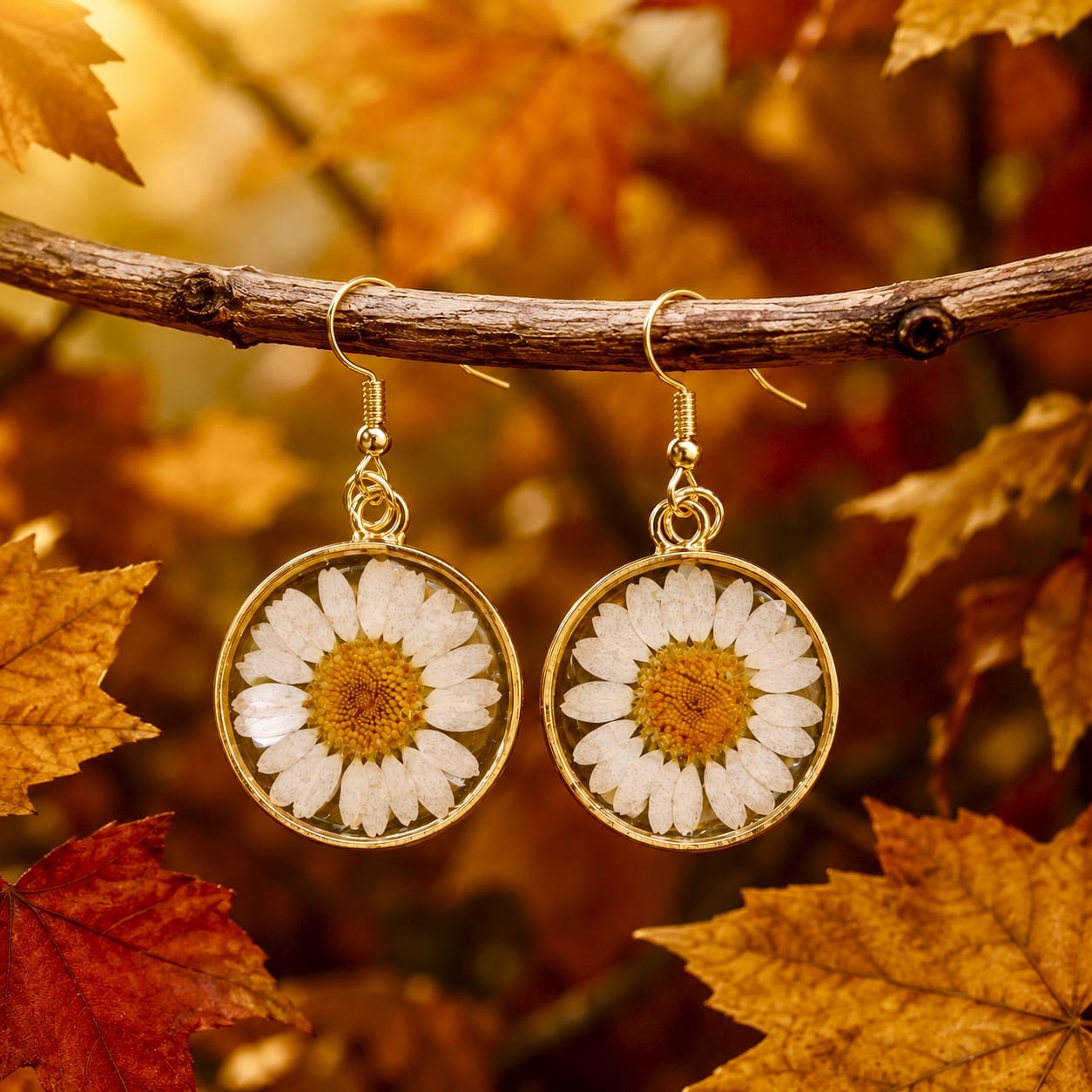 Ivory Daisy Earrings