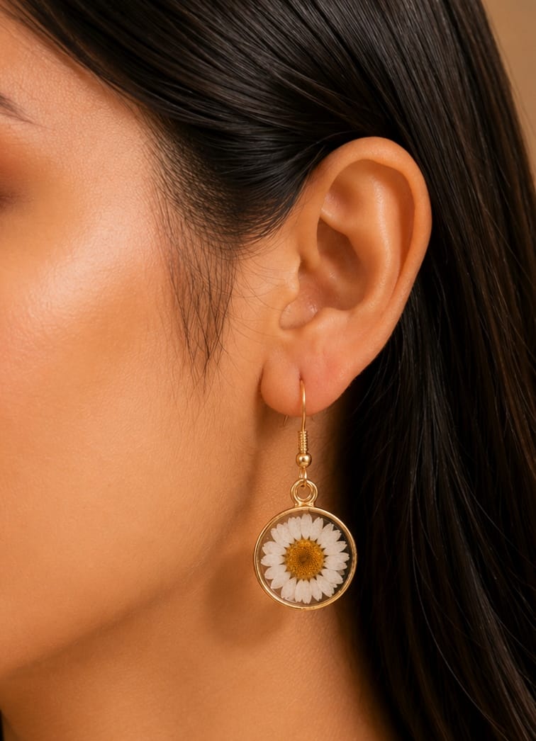 Ivory Daisy Earrings