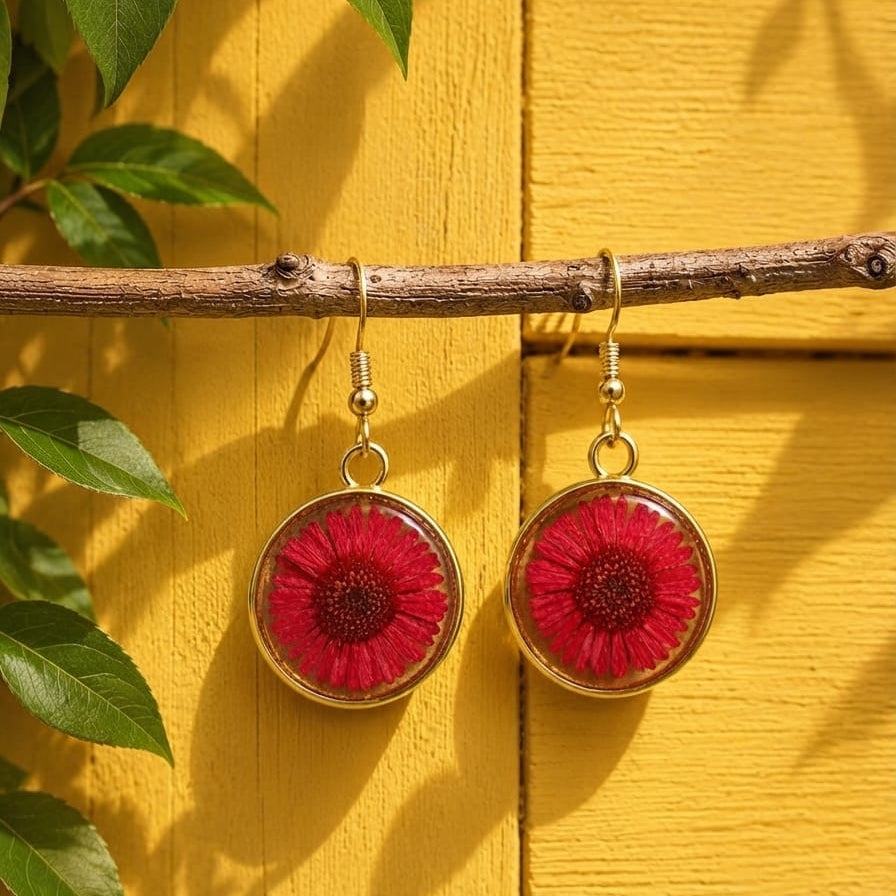 Crimson Drop Earrings