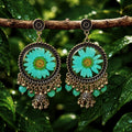 Turquoise Flora Chandbali