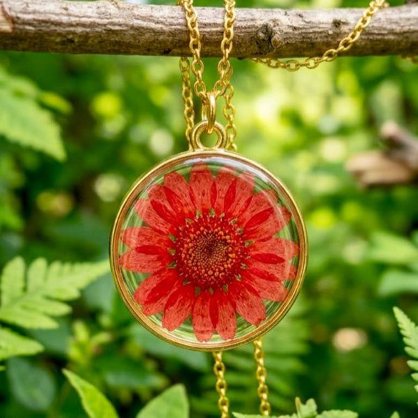 Red Daisy Pendant