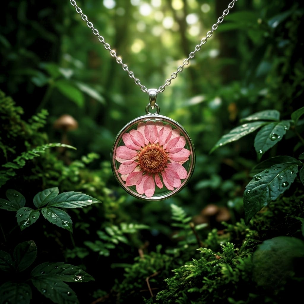 Rose-Tinted Daisy Pendant