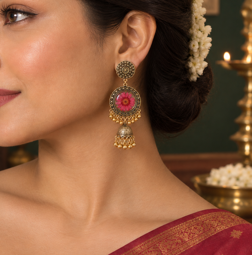 Gulabo Floral Jhumkas