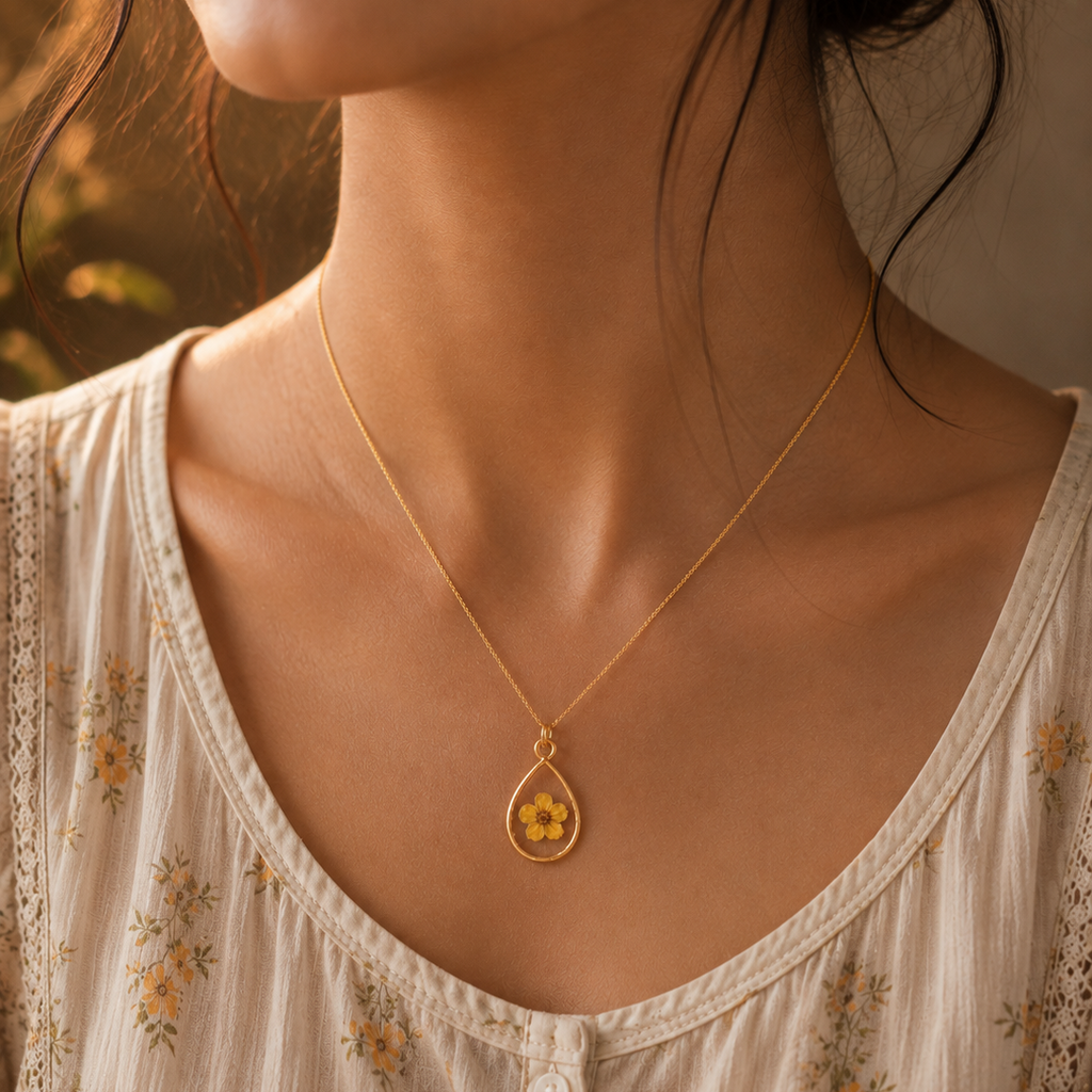Amber Teardrop Pendant
