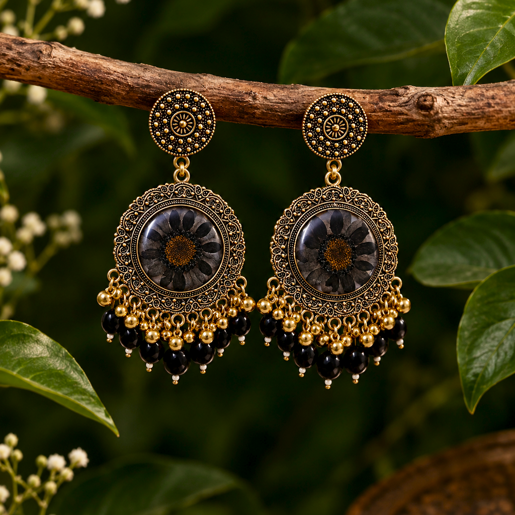 Noir Antique Jhumkas