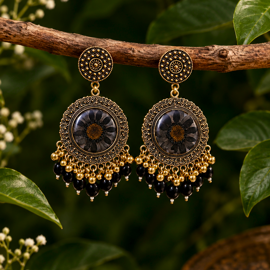 Noir Antique Jhumkas