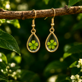 Green Dew Drop Earrings