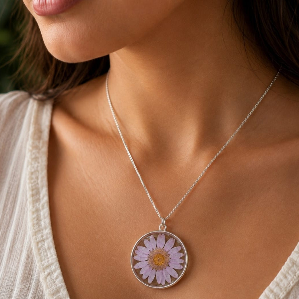 Lavender Daisy Bloom Pendant