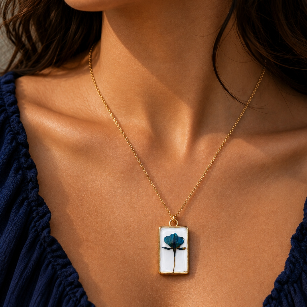Indigo Bloom Pendant