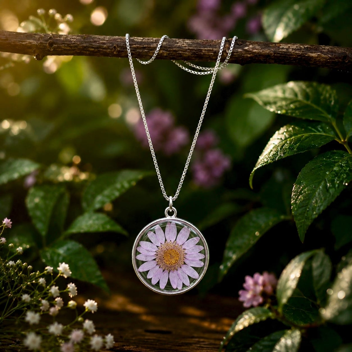 Lavender Daisy Bloom Pendant