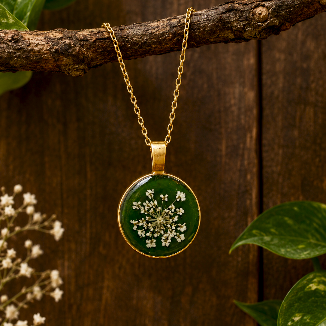 Emerald Wildflower Pendant