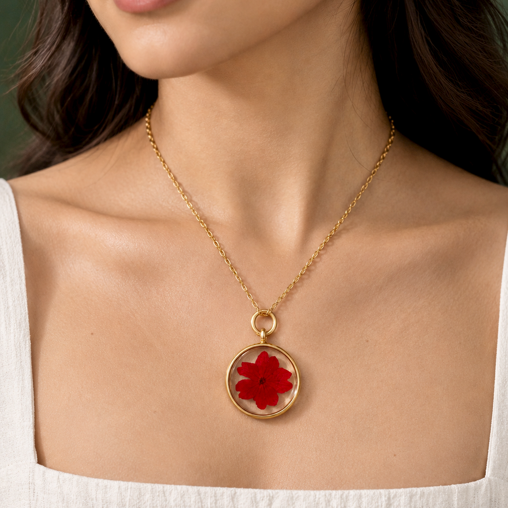 Ruby Petal Pendant