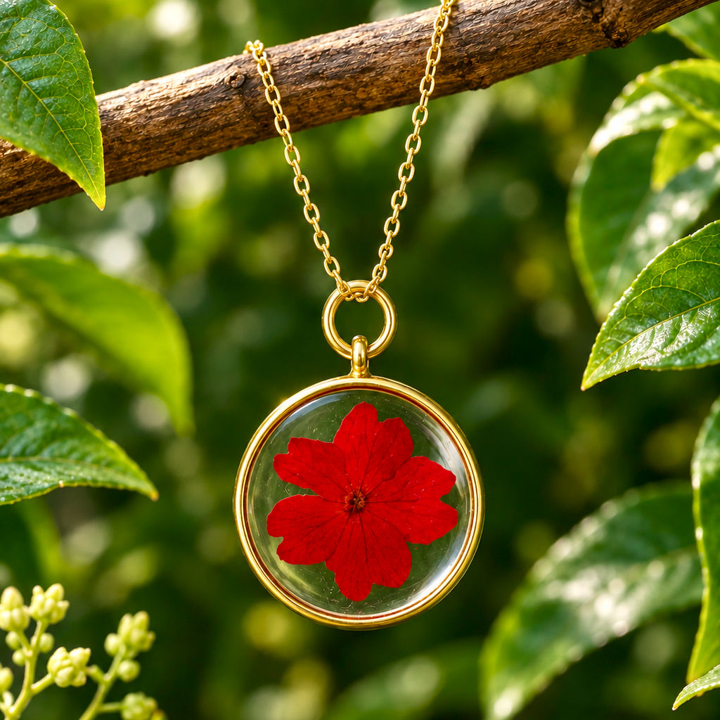 Ruby Petal Pendant