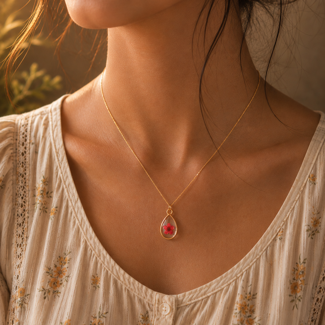 Crimson Teardrop Pendant