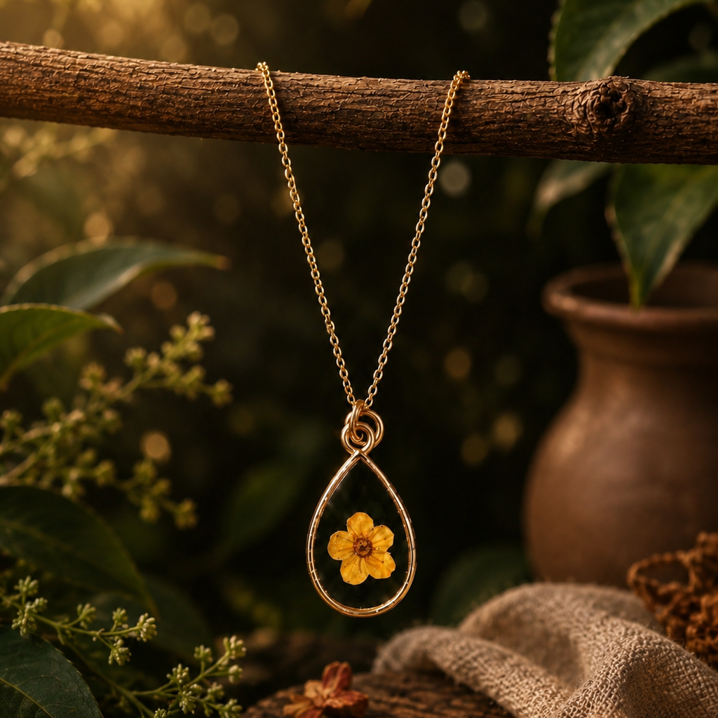 Amber Teardrop Pendant