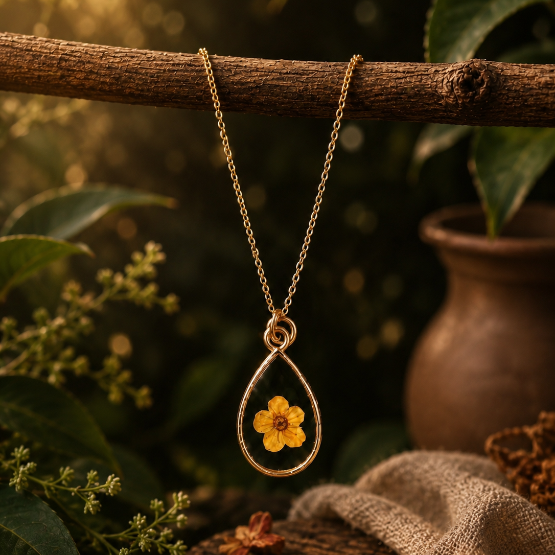 Amber Teardrop Pendant