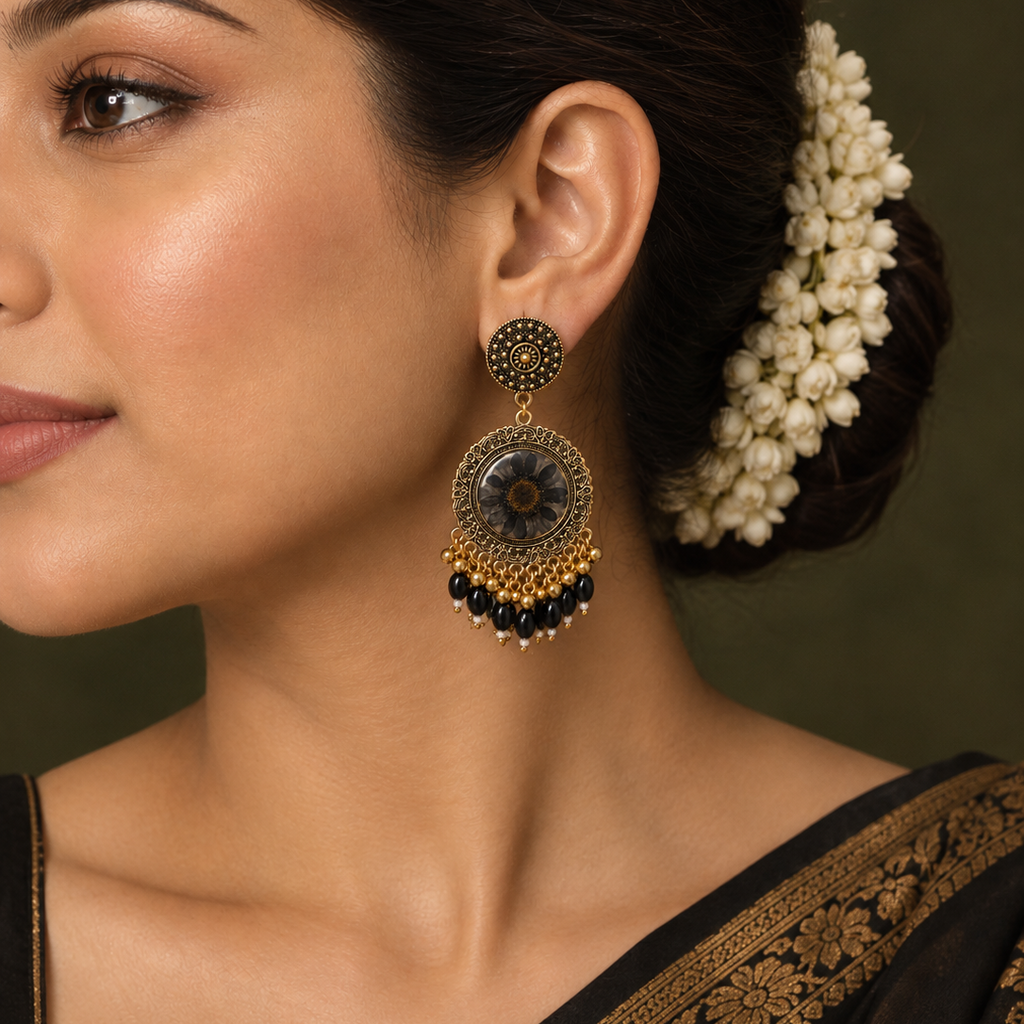 Noir Antique Jhumkas